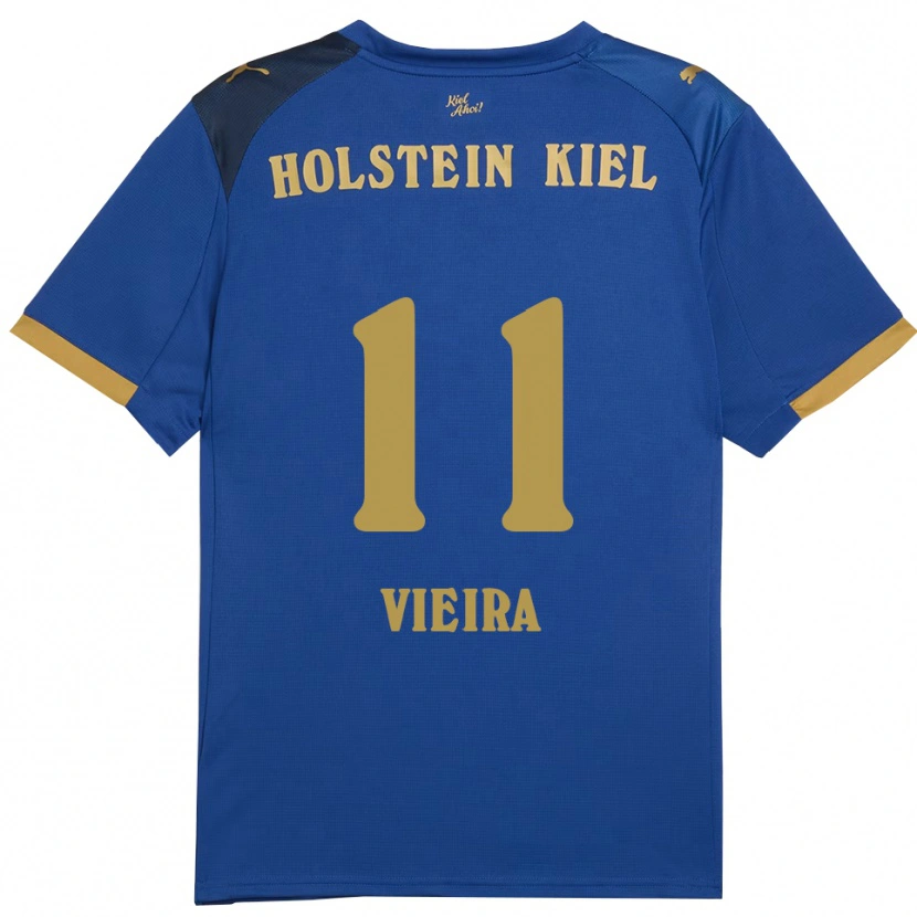 Danxen Homem Camisola Leandro Vieira #11 Azul Dourado Principal 2025/26 Camisa