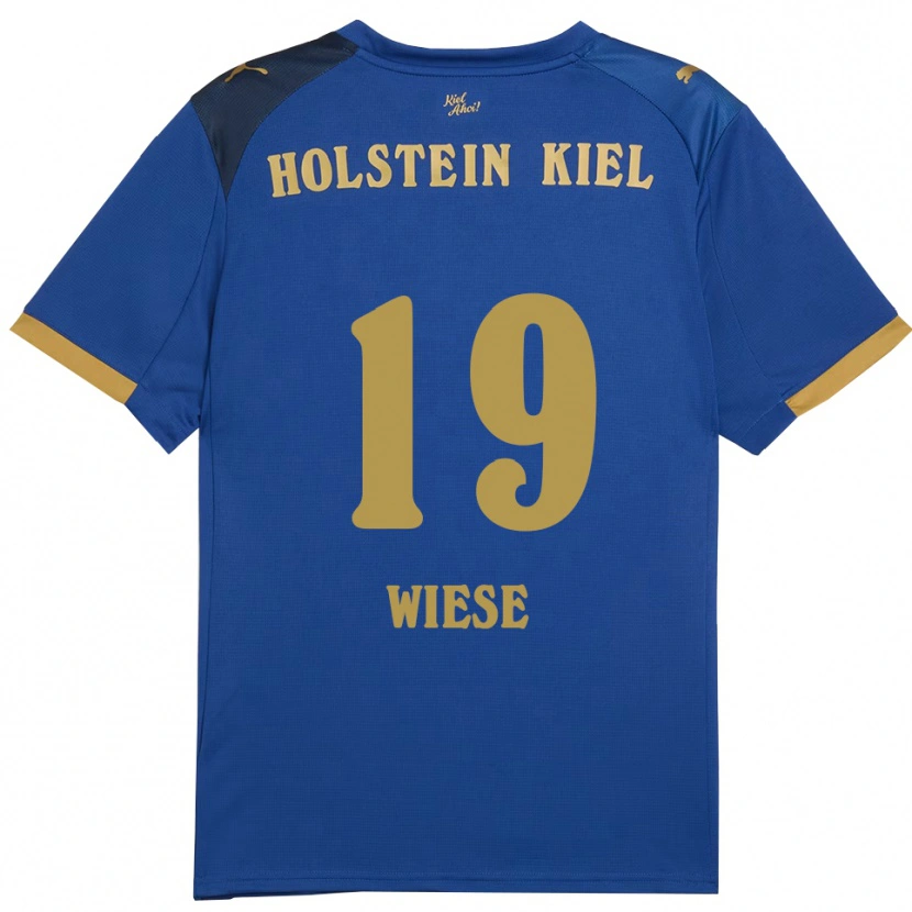 Danxen Homem Camisola Till Wiese #19 Azul Dourado Principal 2025/26 Camisa