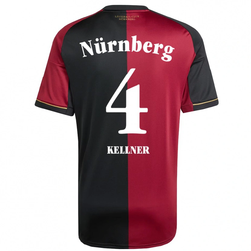 Danxen Homem Camisola Benedikt Kellner #4 Borgonha Preto Principal 2025/26 Camisa