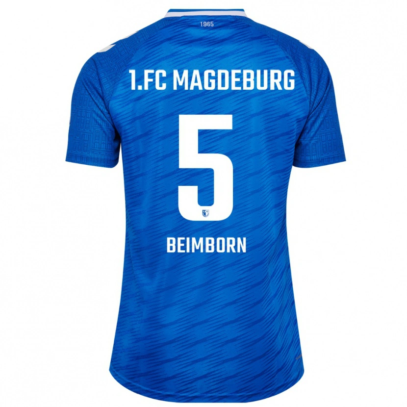 Danxen Homem Camisola Leander Beimborn #5 Azul Branco Principal 2025/26 Camisa