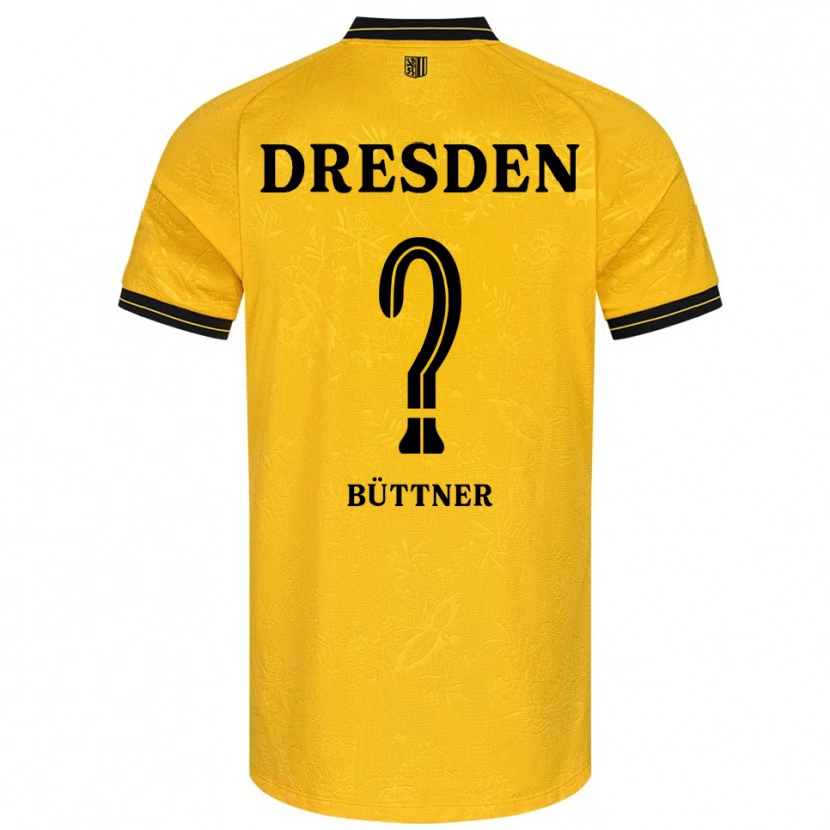 Danxen Homem Camisola Lisa Büttner #0 Amarelo Preto Principal 2025/26 Camisa