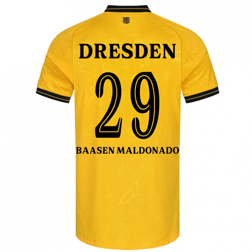 Danxen Homem Camisola Luis Baasen Maldonado #29 Amarelo Preto Principal 2025/26 Camisa