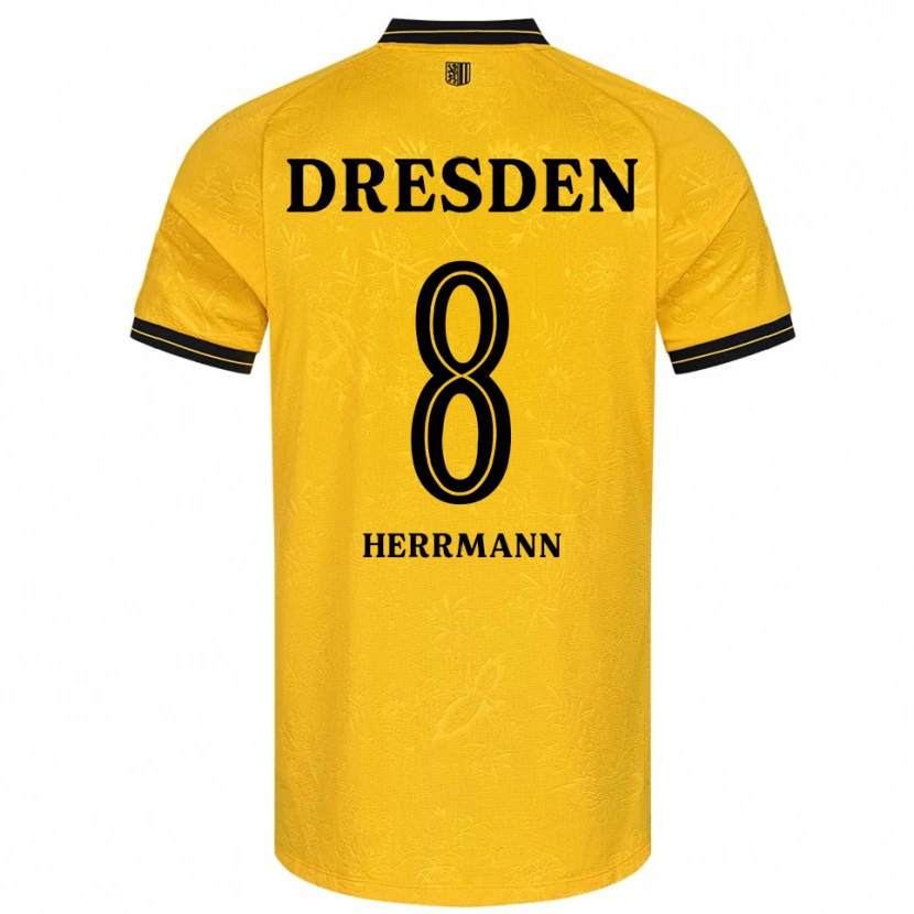 Danxen Homem Camisola Luca Herrmann #8 Amarelo Preto Principal 2025/26 Camisa
