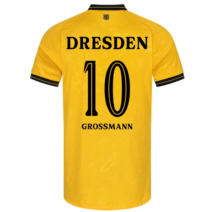 Danxen Homem Camisola Tim Großmann #10 Amarelo Preto Principal 2025/26 Camisa