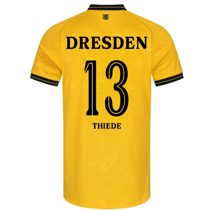 Danxen Homem Camisola Tristan Thiede #13 Amarelo Preto Principal 2025/26 Camisa