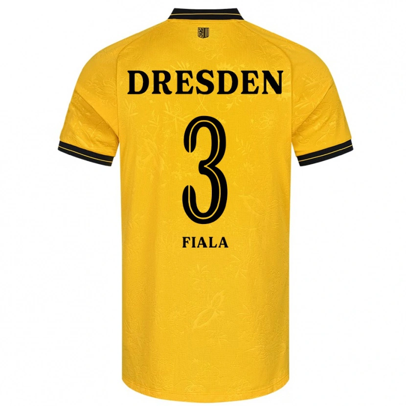 Danxen Homem Camisola Matej Fiala #3 Amarelo Preto Principal 2025/26 Camisa