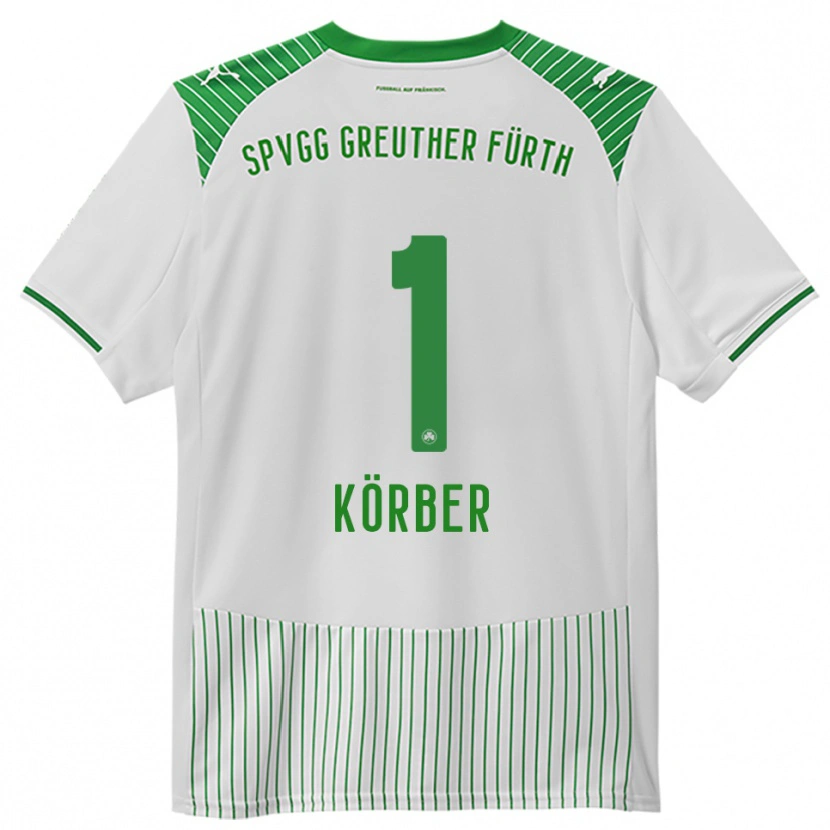 Danxen Homem Camisola Nils Körber #1 Branco Verde Principal 2025/26 Camisa