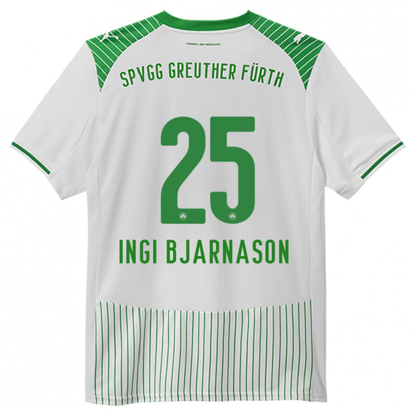 Danxen Homem Camisola Brynjar Ingi Bjarnason #25 Branco Verde Principal 2025/26 Camisa