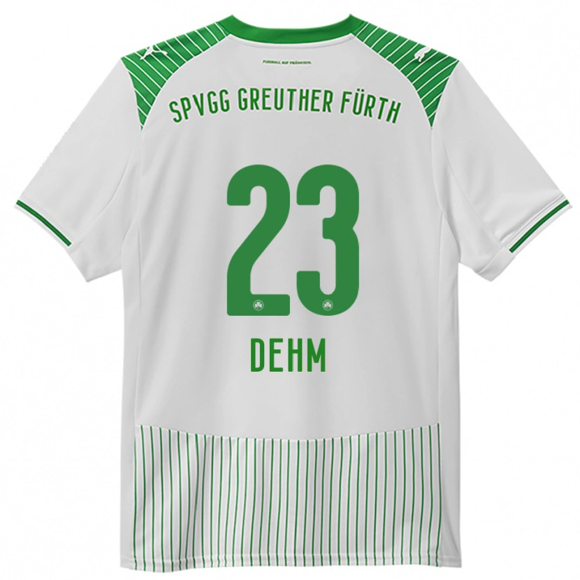 Danxen Homem Camisola Jannik Dehm #23 Branco Verde Principal 2025/26 Camisa