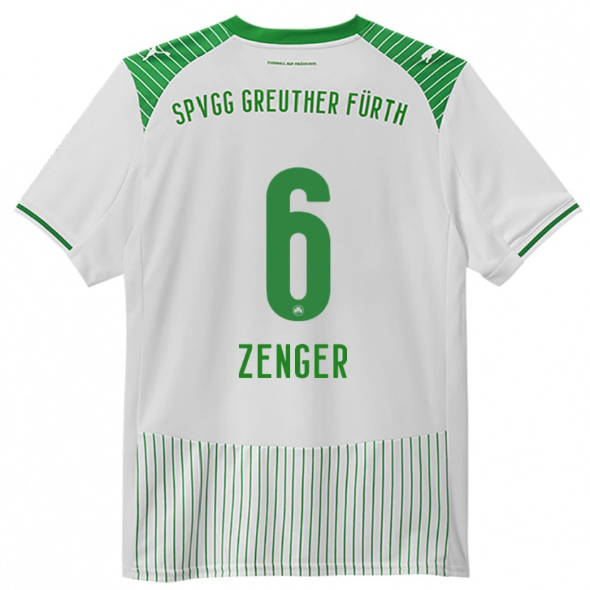 Danxen Homem Camisola Marc Zenger #6 Branco Verde Principal 2025/26 Camisa