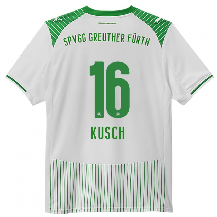 Danxen Homem Camisola Paul Kusch #16 Branco Verde Principal 2025/26 Camisa