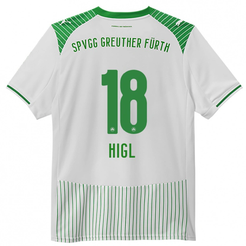 Danxen Homem Camisola Felix Higl #18 Branco Verde Principal 2025/26 Camisa