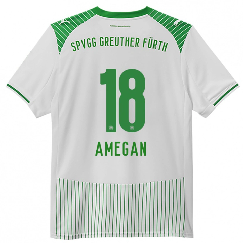 Danxen Homem Camisola Dodji Amegan #18 Branco Verde Principal 2025/26 Camisa