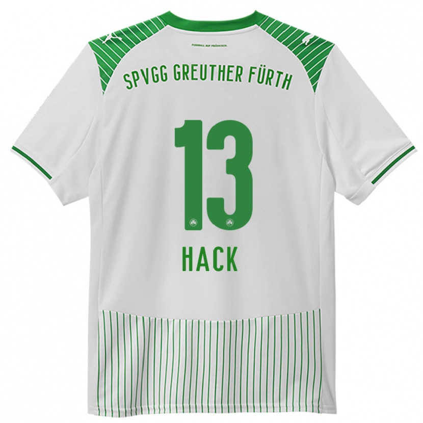 Danxen Homem Camisola Philipp Hack #13 Branco Verde Principal 2025/26 Camisa