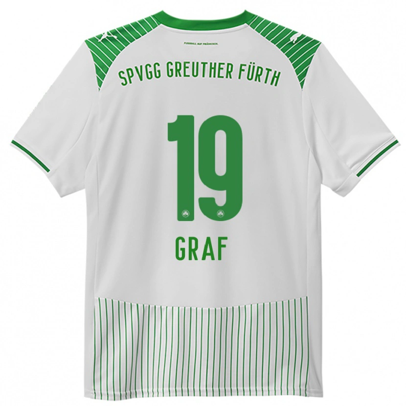 Danxen Homem Camisola Fabian Graf #19 Branco Verde Principal 2025/26 Camisa