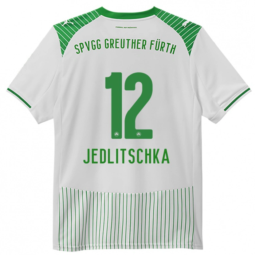 Danxen Homem Camisola Moritz Jedlitschka #12 Branco Verde Principal 2025/26 Camisa