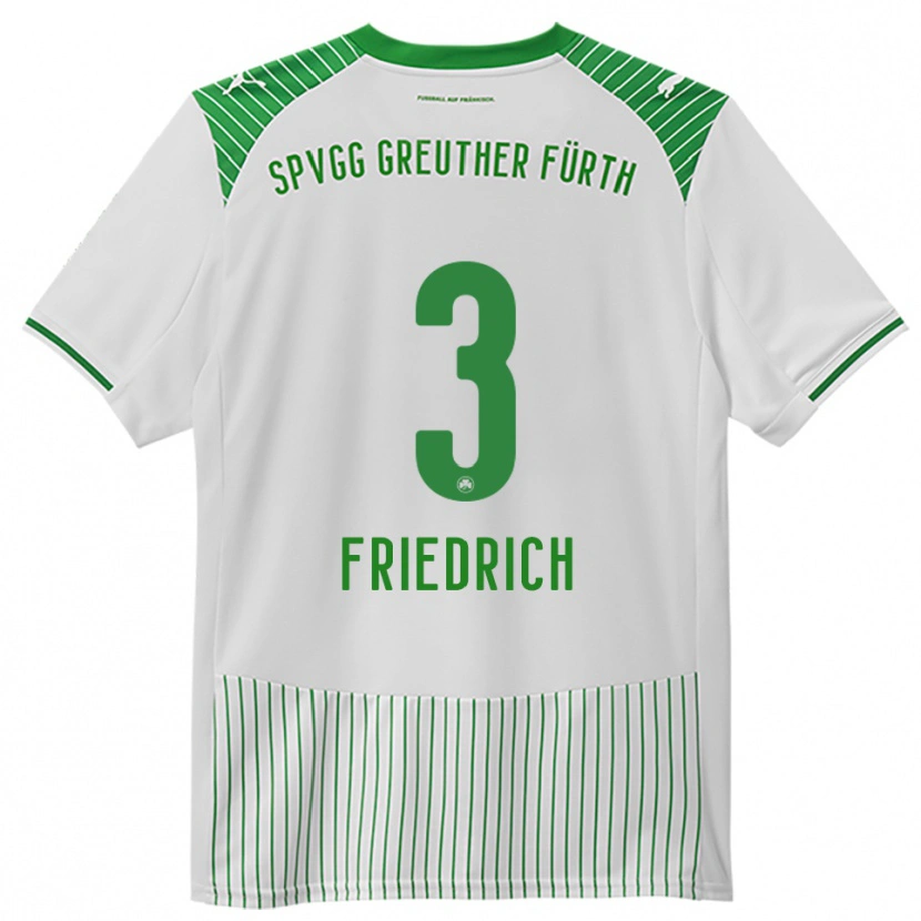 Danxen Homem Camisola Niklas Friedrich #3 Branco Verde Principal 2025/26 Camisa