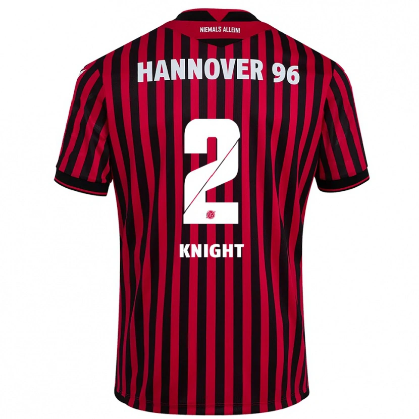 Danxen Homem Camisola Josh Knight #2 Vermelho Preto Principal 2025/26 Camisa