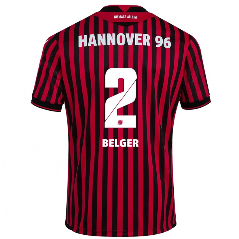 Danxen Homem Camisola Max Belger #2 Vermelho Preto Principal 2025/26 Camisa