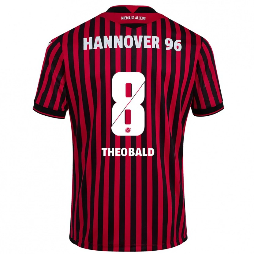 Danxen Homem Camisola Lara Theobald #8 Vermelho Preto Principal 2025/26 Camisa