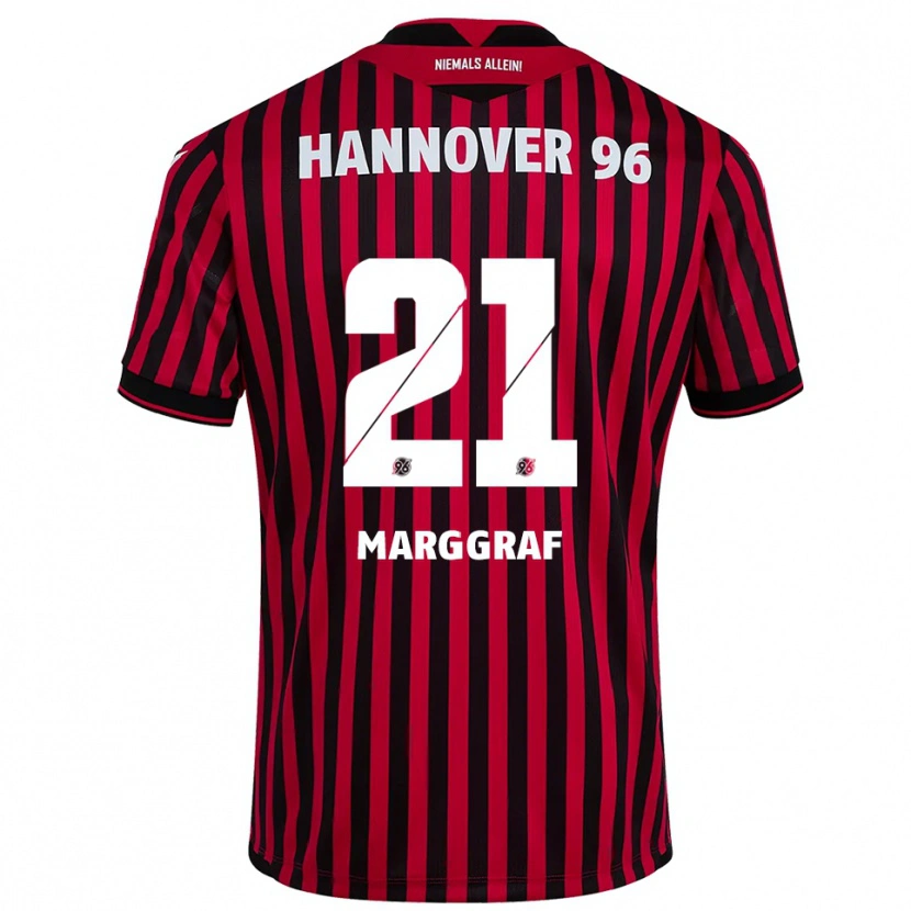 Danxen Homem Camisola Luis Marggraf #21 Vermelho Preto Principal 2025/26 Camisa