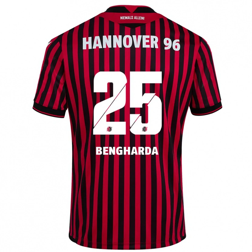 Danxen Homem Camisola Bilal Bengharda #25 Vermelho Preto Principal 2025/26 Camisa