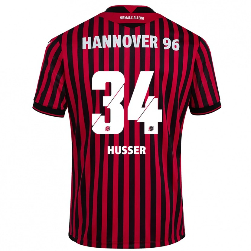 Danxen Homem Camisola Denis Husser #34 Vermelho Preto Principal 2025/26 Camisa