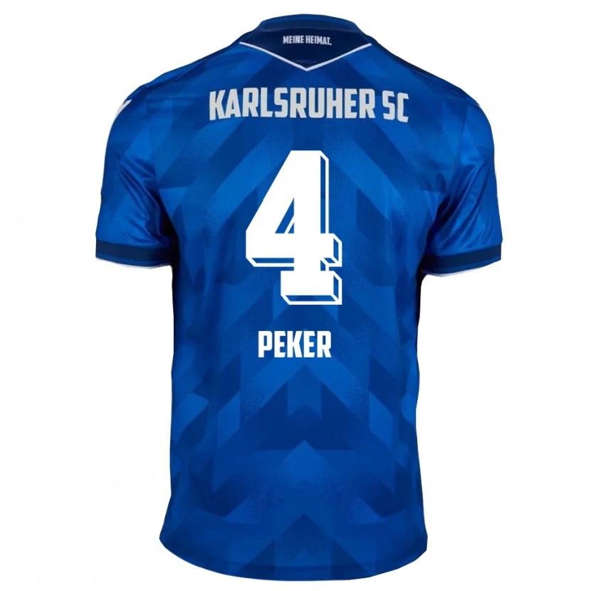 Danxen Homem Camisola Berat Peker #4 Azul Branco Principal 2025/26 Camisa