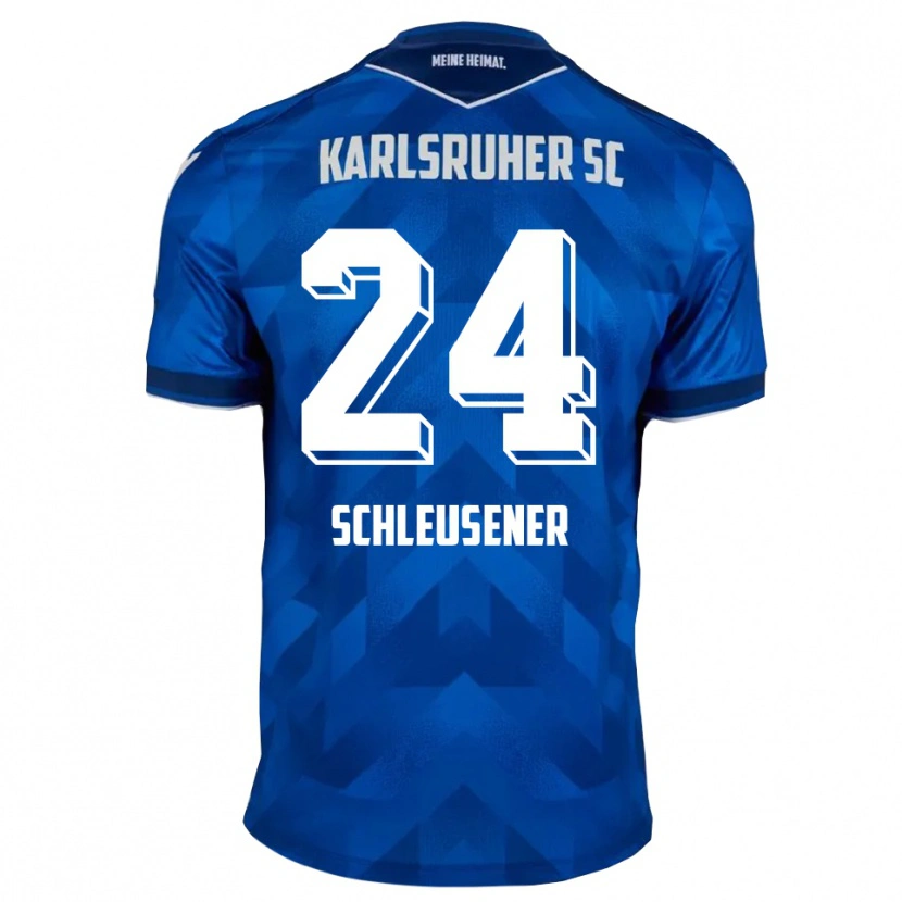 Danxen Homem Camisola Fabian Schleusener #24 Azul Branco Principal 2025/26 Camisa