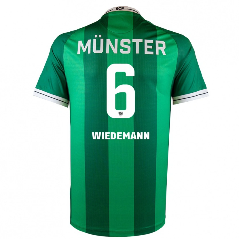 Danxen Homem Camisola Lino Wiedemann #6 Verde Branco Principal 2025/26 Camisa