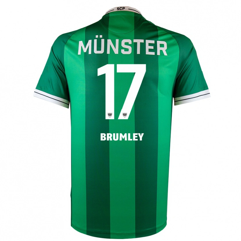 Danxen Homem Camisola Florian Brumley #17 Verde Branco Principal 2025/26 Camisa
