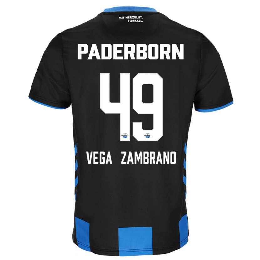 Danxen Homem Camisola Joel Vega Zambrano #49 Preto Azul Principal 2025/26 Camisa