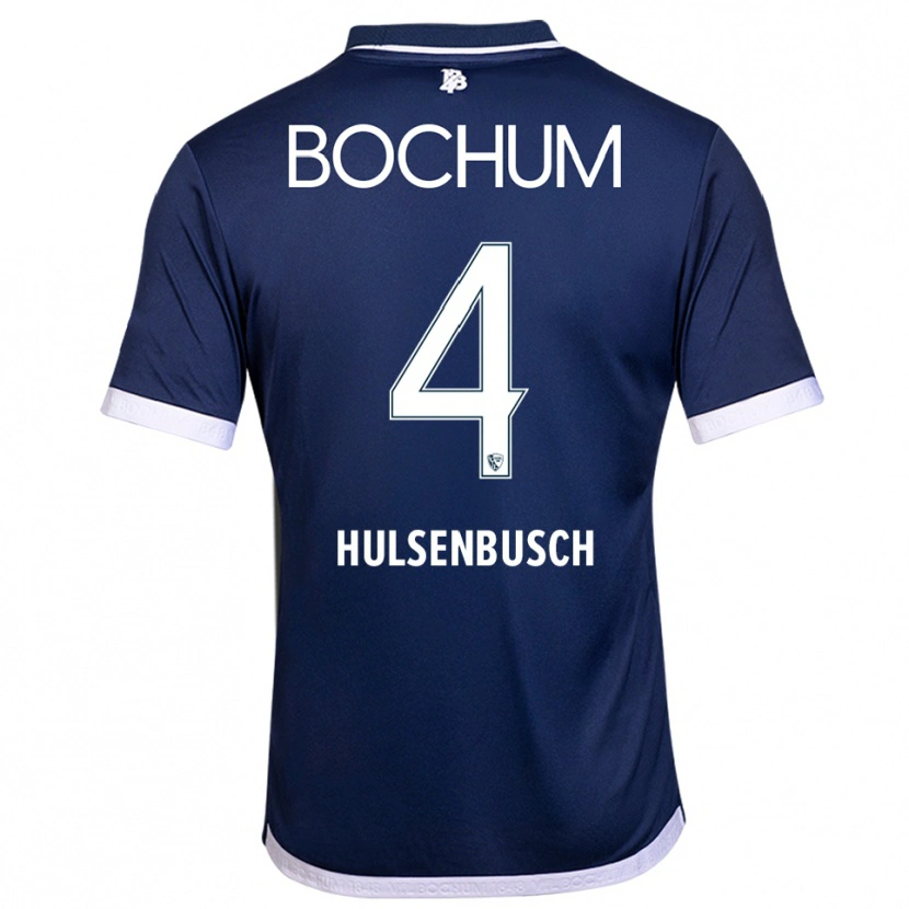 Danxen Homem Camisola Daniel Hülsenbusch #4 Azul Marinho Branco Principal 2025/26 Camisa