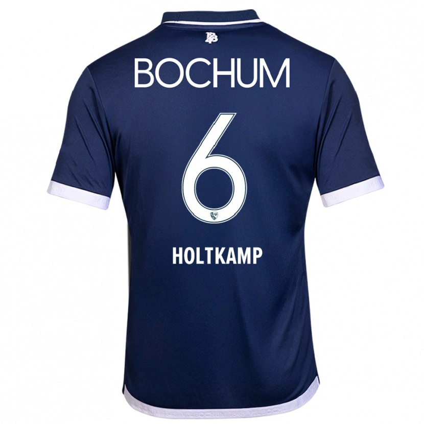 Danxen Homem Camisola Lars Holtkamp #6 Azul Marinho Branco Principal 2025/26 Camisa