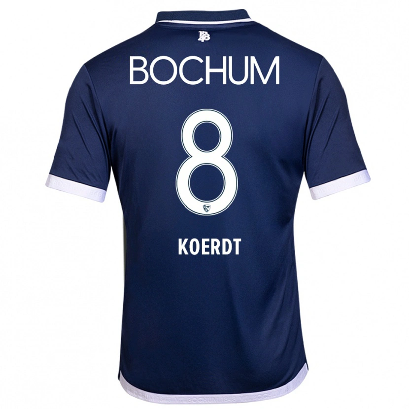 Danxen Homem Camisola Lennart Koerdt #8 Azul Marinho Branco Principal 2025/26 Camisa