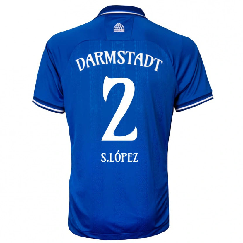 Danxen Homem Camisola Sergio López #2 Azul Branco Principal 2025/26 Camisa