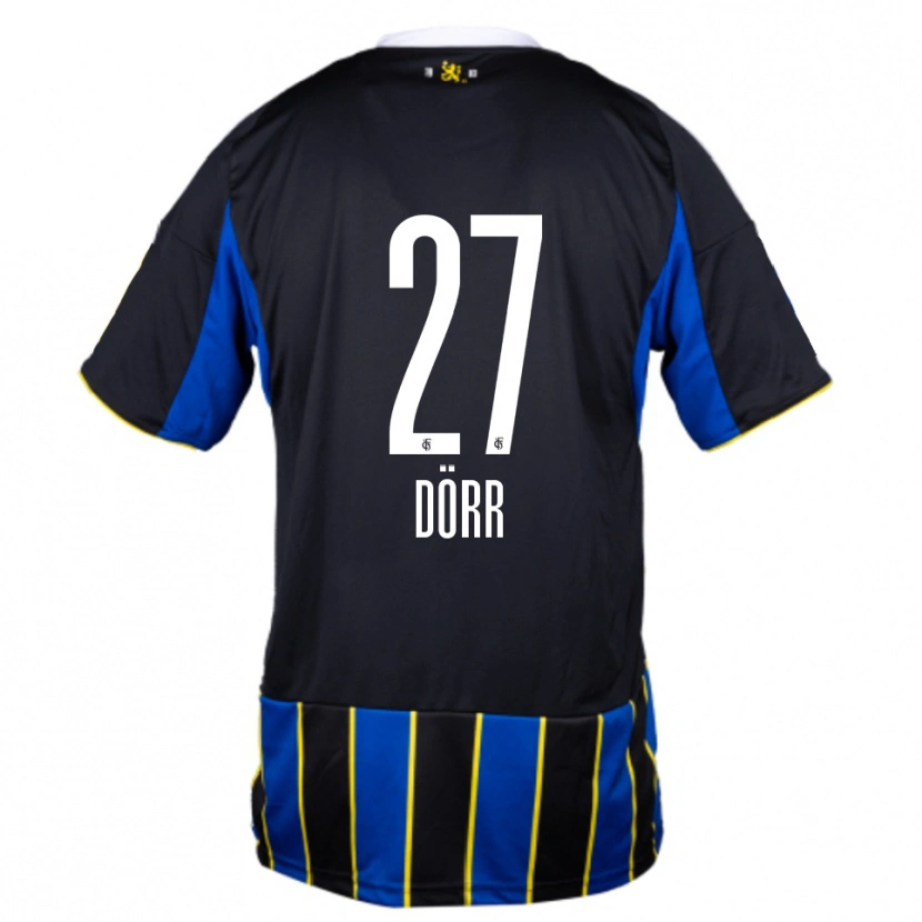 Danxen Homem Camisola Emma Dörr #27 Azul Preto Amarelo Principal 2025/26 Camisa