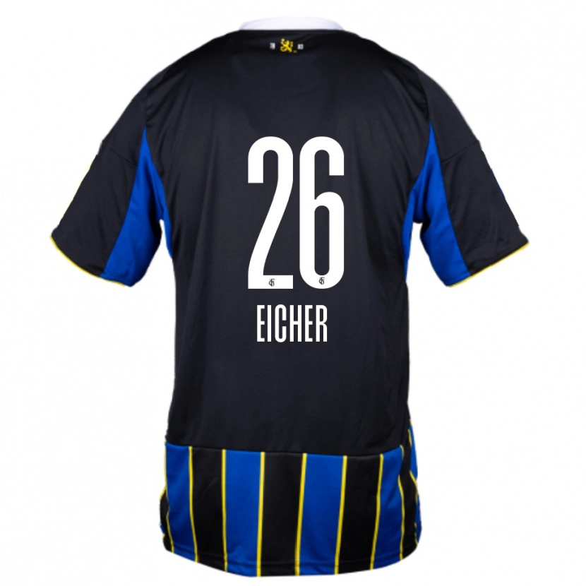 Danxen Homem Camisola Laura Eicher #26 Azul Preto Amarelo Principal 2025/26 Camisa