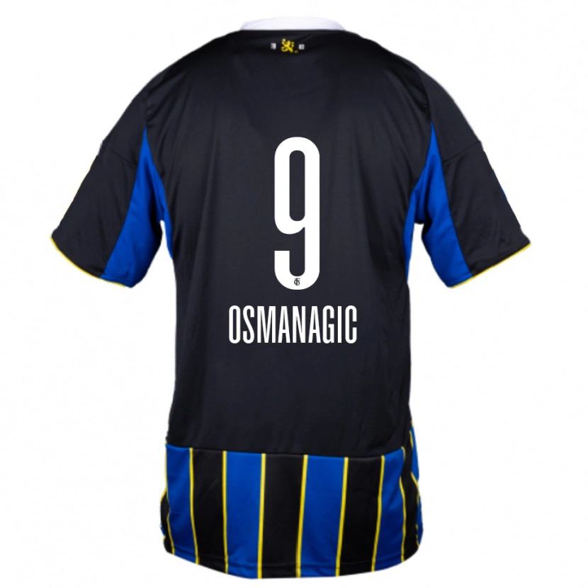 Danxen Homem Camisola Zinedin Osmanagic #9 Azul Preto Amarelo Principal 2025/26 Camisa