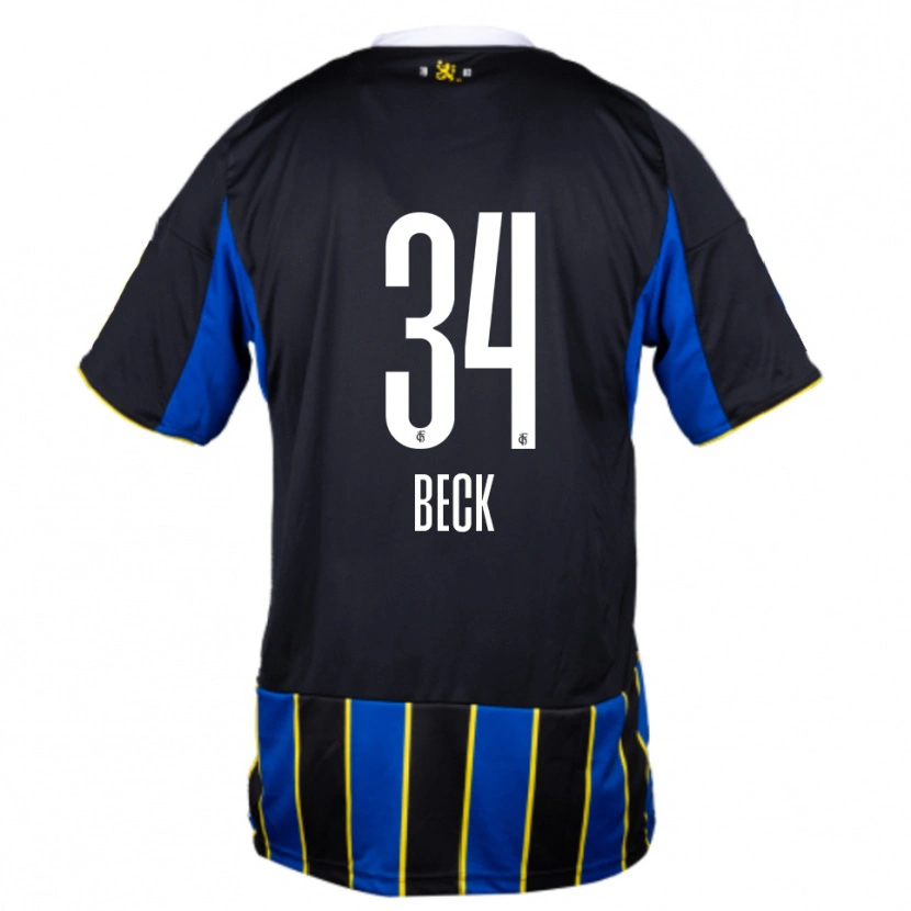 Danxen Homem Camisola Luis Beck #34 Azul Preto Amarelo Principal 2025/26 Camisa
