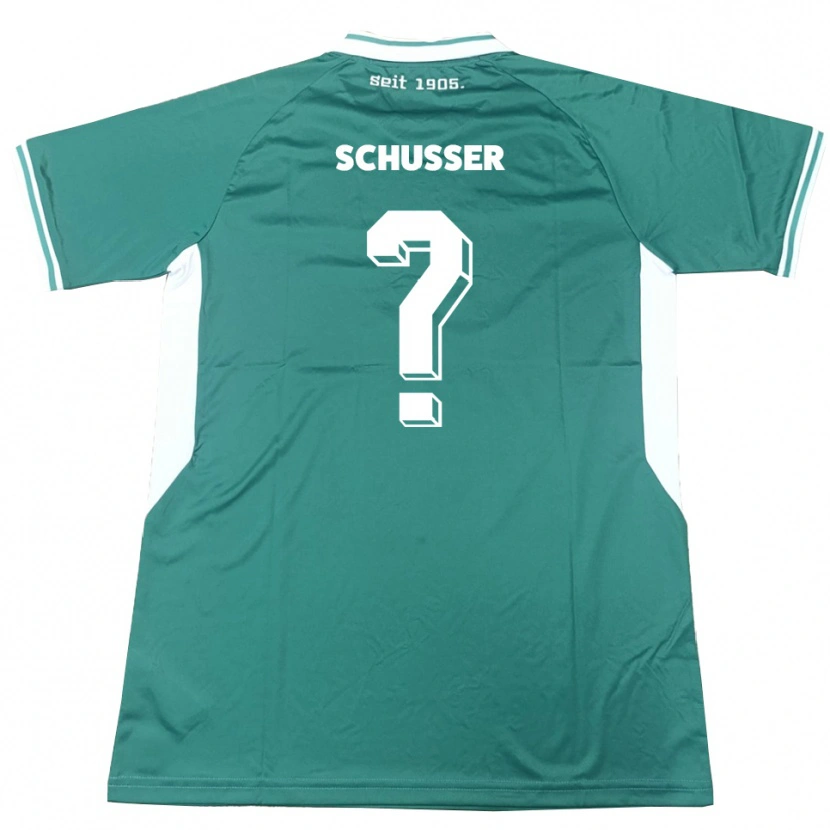Danxen Homem Camisola Lina Schusser #0 Verde Branco Principal 2025/26 Camisa
