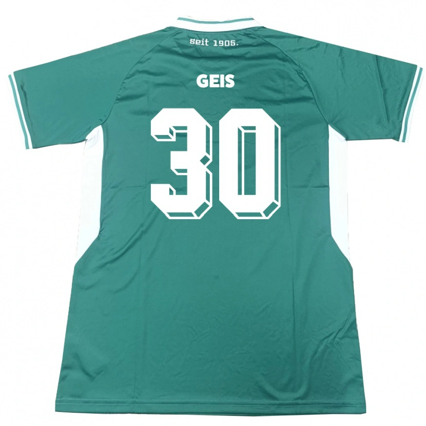 Danxen Homem Camisola Johannes Geis #30 Verde Branco Principal 2025/26 Camisa