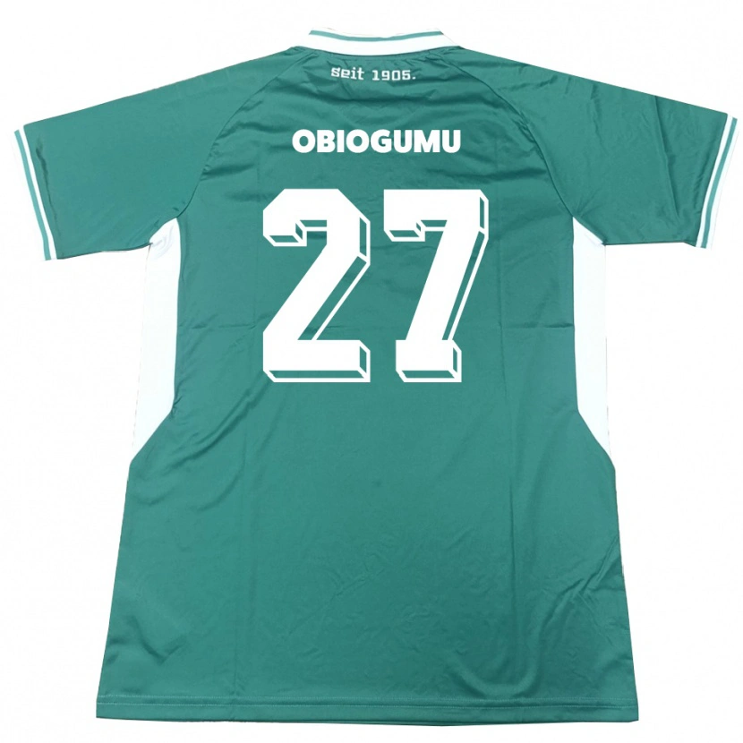 Danxen Homem Camisola Uche Obiogumu #27 Verde Branco Principal 2025/26 Camisa
