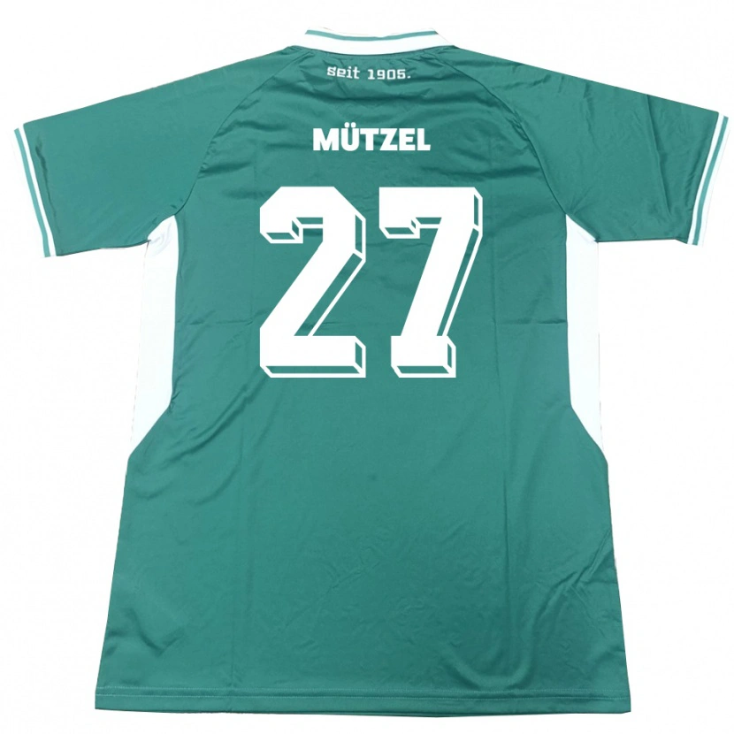 Danxen Homem Camisola Nuno Mützel #27 Verde Branco Principal 2025/26 Camisa