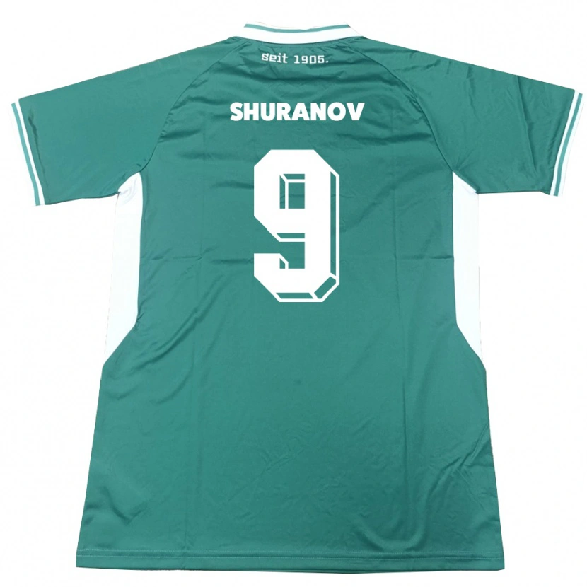 Danxen Homem Camisola Erik Shuranov #9 Verde Branco Principal 2025/26 Camisa