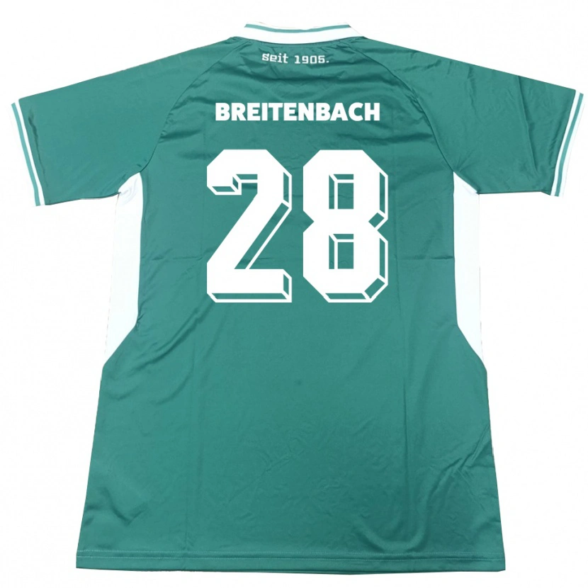Danxen Homem Camisola Fabio Breitenbach #28 Verde Branco Principal 2025/26 Camisa