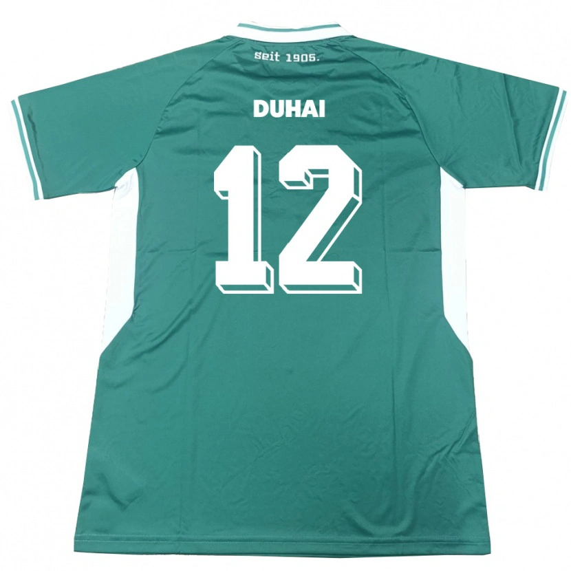 Danxen Homem Camisola Konstantin Duhai #12 Verde Branco Principal 2025/26 Camisa