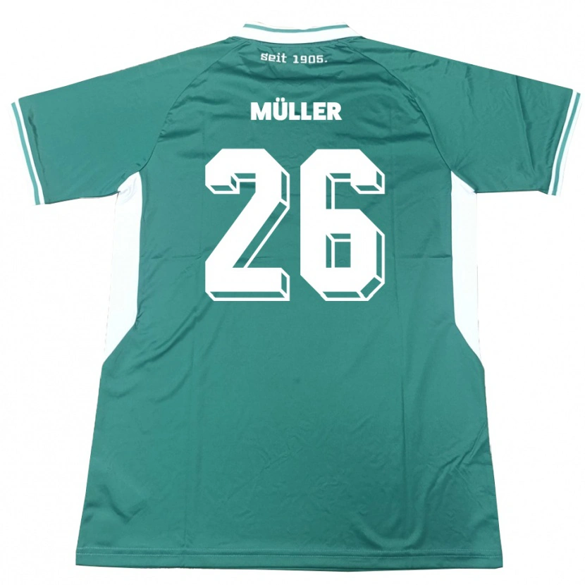Danxen Homem Camisola Maro Müller #26 Verde Branco Principal 2025/26 Camisa