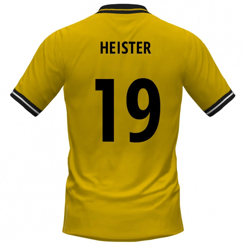Danxen Homem Camisola Florian Heister #19 Amarelo Preto Principal 2025/26 Camisa