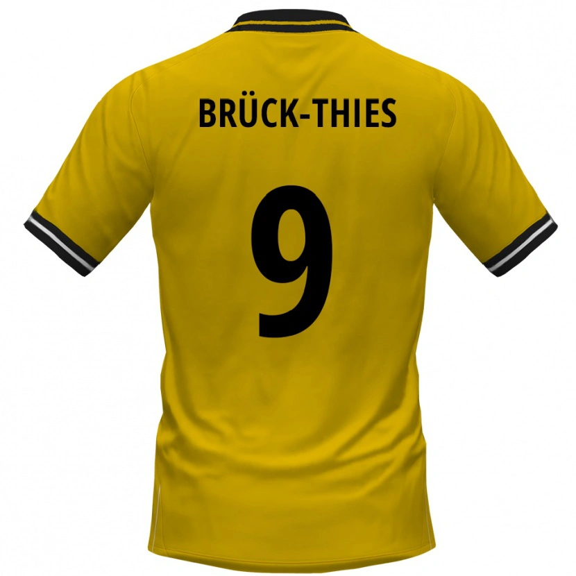 Danxen Homem Camisola Frederik Brück-Thies #9 Amarelo Preto Principal 2025/26 Camisa